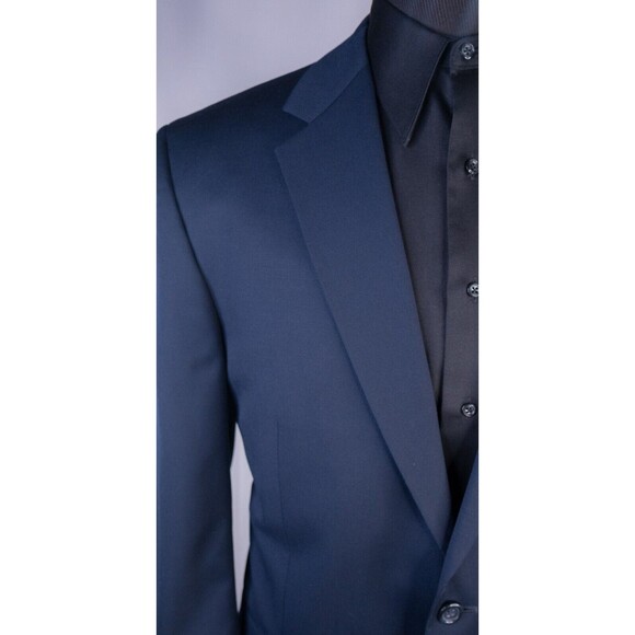 Joseph & Feiss 100% Wool Blue Solid Blazer Sport Coat Jacket Size 44r 2-Button - Picture 5 of 13